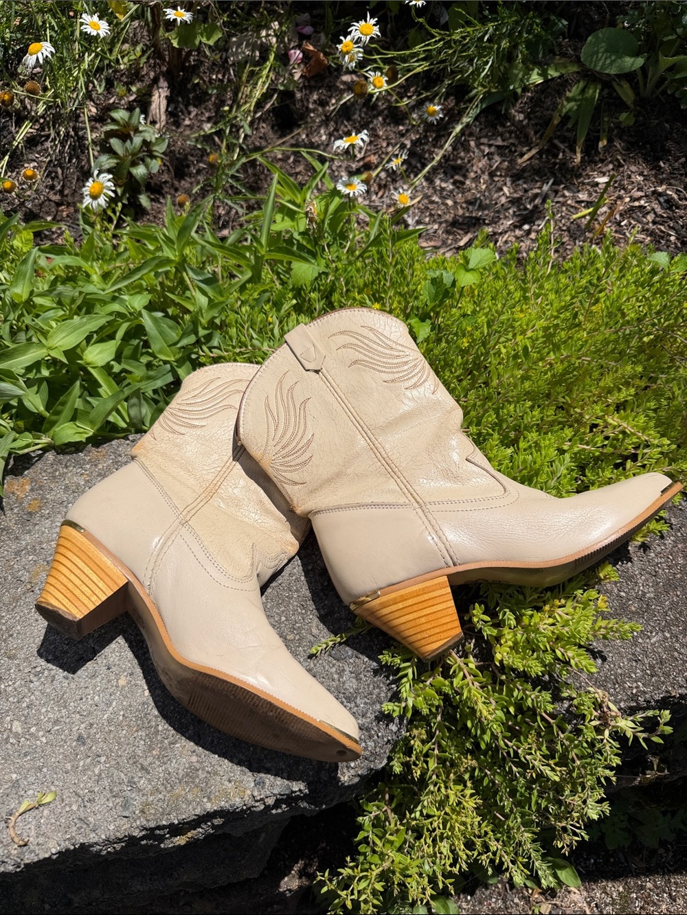 Women’s Cream Western Dingo Ankle Boots